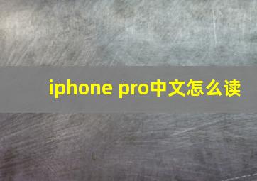 iphone pro中文怎么读